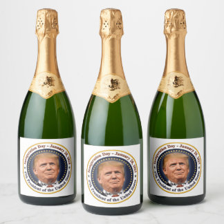 President Trump Inauguratiedag 20 januari 2025 Sparkling Wijnetiket