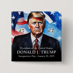 President Trump inauguratiedag Keepsake Vierkante Button 5,1 Cm