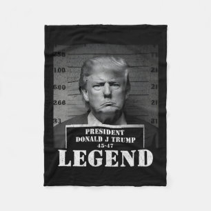 President Trump Legend Mugshot Fleece Deken