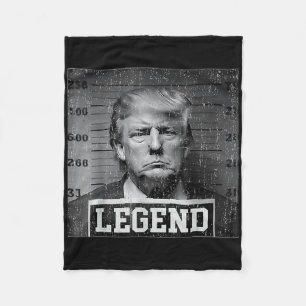 President Trump Mug Shot Legende Republikeinse Tru Fleece Deken