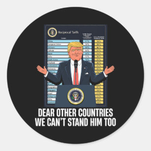 President Trump Nieuwe Tarief Grappige Quote We Ku Ronde Sticker