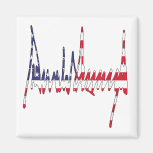 President Trump Ondertekening VS Vlag Kleur Patrio Magneet