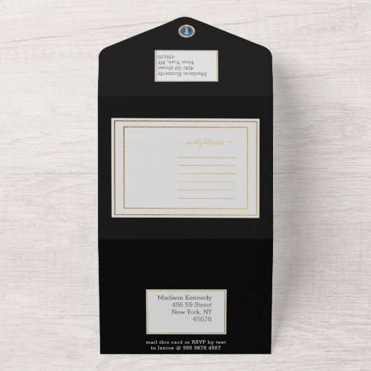 President Trump 🇺🇸✨ Patriottische bruiloft Custo All In One Uitnodiging (Buitenkant)