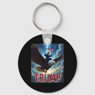 President Trump rijdt op een adelaar. patriottisch Sleutelhanger