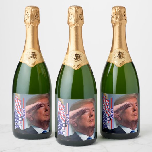 President Trump Salutes Sparkling Wijnetiket (Flessen)