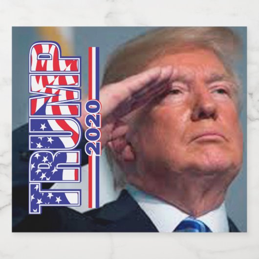 President Trump Salutes Sparkling Wijnetiket (Enkel label)