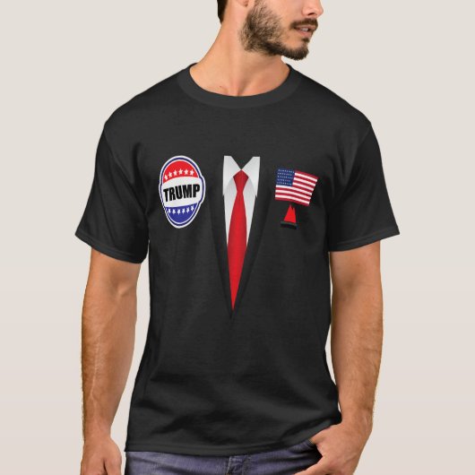 President Trump Shirt Suit Halloween Lazy Costuum (Voorkant)