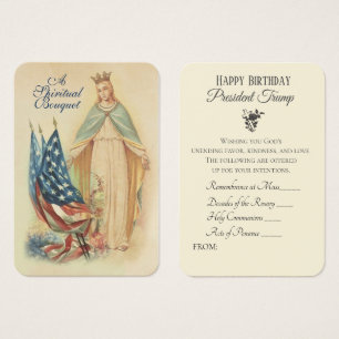 President Trump Spiritueel Boeket Heilige Kaarten Visitekaartje