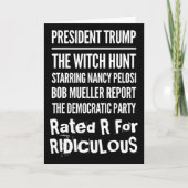 President Trump The Witch Hunt Nancy Pelosi Bob Mu Kaart (Voorkant)