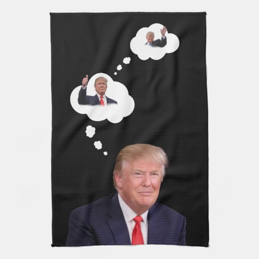 President Trump Thinking in Cloud fUNNY  Theedoek (Verticaal)