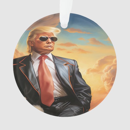 President Trump Trots op Amerikaans Acryl Ornament (voorkant)