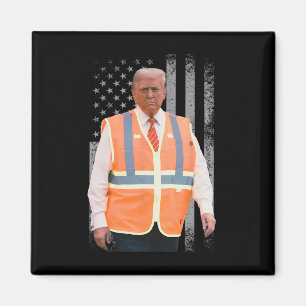 President Trump Vuilniswagen Werker Vest Usa Vlag Magneet