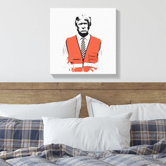President Trump vuilniswagen werknemer MAGA Canvas Afdruk (Insitu (Slaapkamer))