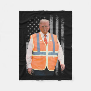 President Trump Vuilniswagen Werknemer Vest Vlag V Fleece Deken