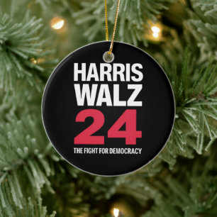 President Verkiezing Kamala Harris & Tim Walz 2024 Keramisch Ornament