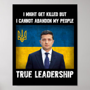 President Volodymyr Zelensky Oekraïne Oekraïense V Poster