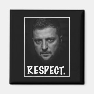President Zelensky Portret Respect Steun Oekraine Magneet