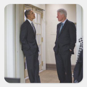 Presidenten Barack Obama & Bill Clinton Vierkante Sticker
