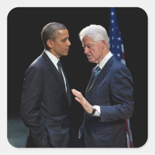 Presidenten Barack Obama & Bill Clinton Vierkante Sticker
