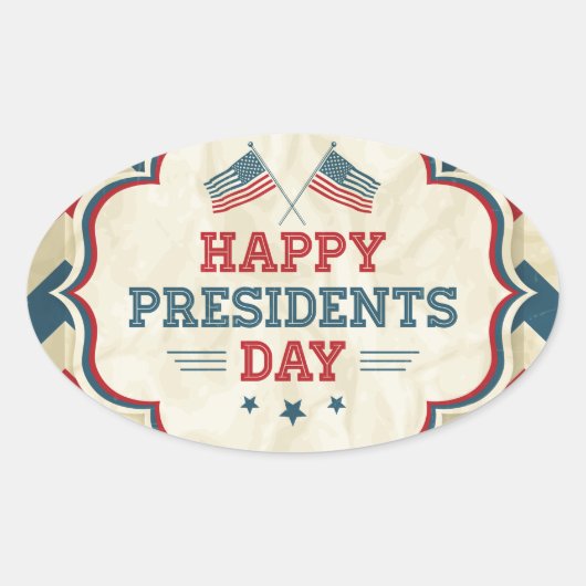 presidenten dag chevron ovale sticker (Voorkant)