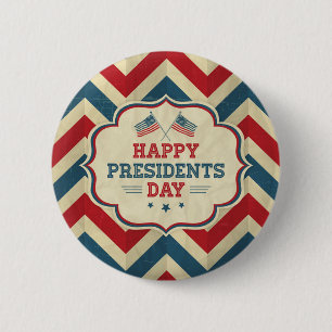presidenten dag chevron ronde button 5,7 cm