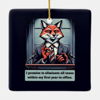 Presidential Fox - Grappig politiek satire dier Keramisch Ornament