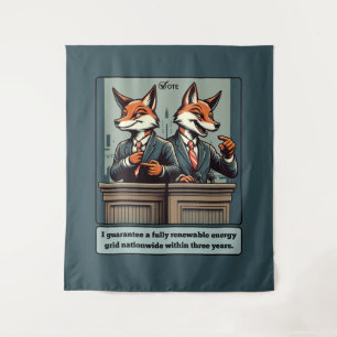 Presidential Fox - Grappig politiek satire dier Wandkleed