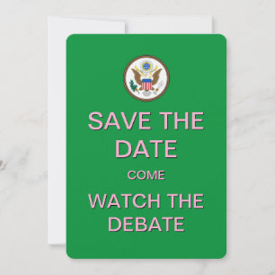 Presidentieel debat Pink Green Watch-partij nodigt Save The Date
