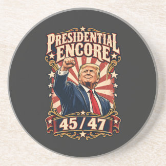 Presidentiële Encore Gebalde Vuist Ronde Zandsteen Onderzetter