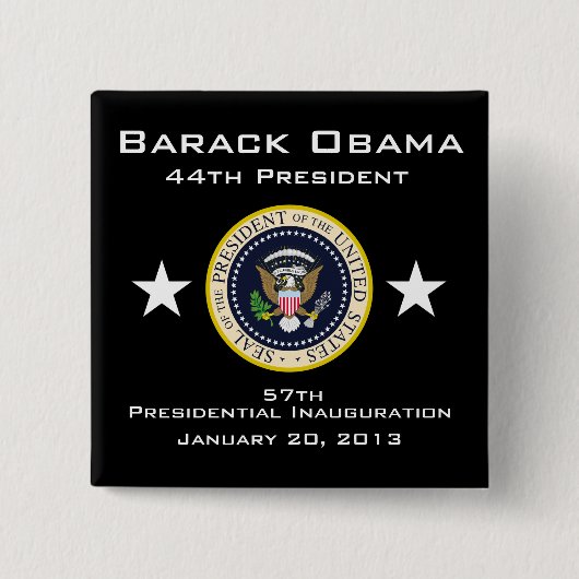Presidentiële opening 2013 vierkante button 5,1 cm (Voorkant)