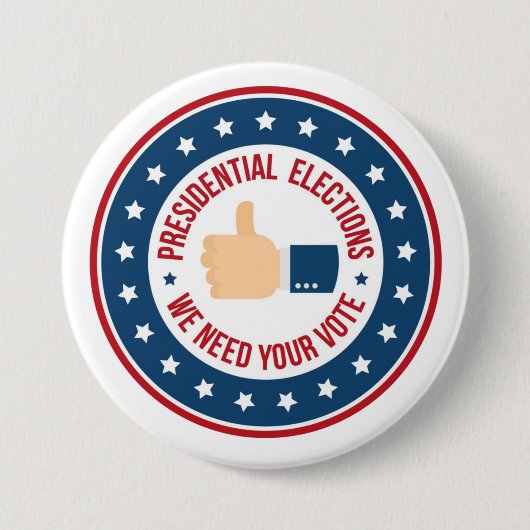 Presidentiële verkiezingen ronde button 7,6 cm (Voorkant)