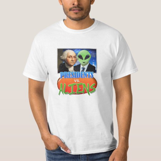 Présidents contre le T-shirt d'aliens (Devant)