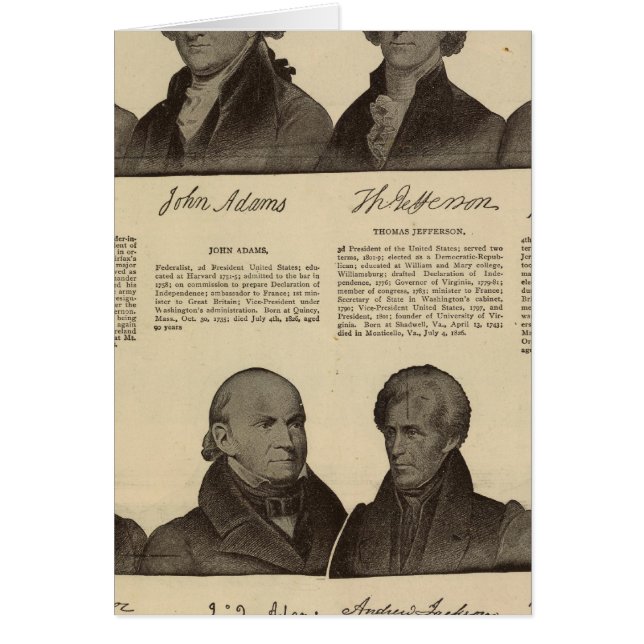 Présidents US, autographes, biographies 2 (Devant)