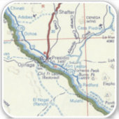 Presidio TX kaart Sticker (Voorkant)