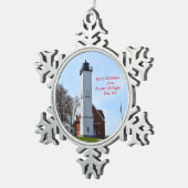 Presque Isle Light-kerstversiering Tin Sneeuwvlok Ornament (Rechts)
