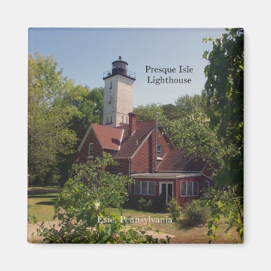 Presque Isle Lighthouse Erie magnet Magneet (Voorkant)