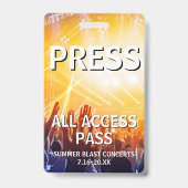PRESS All Access Pass Concert Evenement Badge (Voorzijde)