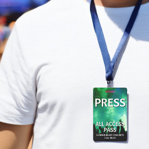 PRESS All Access Pass Concert Evenement Badge