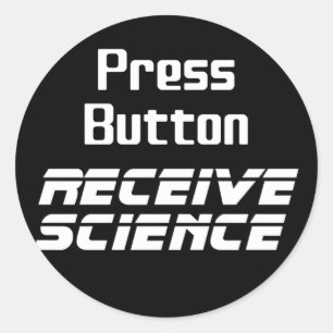 Press Button ontvangt Science Sticker