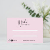 Presse Chic Rose Sur Carte Écran À Ongles (Debout devant)