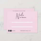 Presse Chic Rose Sur Carte Écran À Ongles (Devant / Derrière)