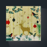 Presse-papiers Gold Forest Winter Reindeer Birds<br><div class="desc">A subtle nod to the wintertime season with deer prance in the foliage next to birds in a chilly winter morning as snow gently covers the mountains,  trees,  and ground.</div>