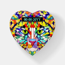 Mosaïque multicolore de chats avec date commémorat