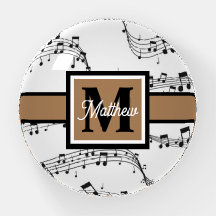 Noir et blanc Note musicale Musicien Monogramme