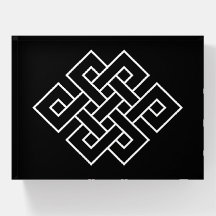 Symbole noeud blanc sans fin sur noir