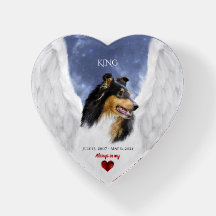 Tricolore Collie Angel, Ciel - Pet Memorial Heart