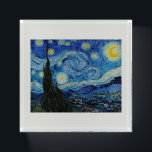 PRESSE-PAPIERS VINCENT VAN GOGH "STARRY NIGHT" POIDS DU PAPIER<br><div class="desc">VINCENT VAN GOGH FINE ART,  PÂTISSERIE EN VERRE CARRÉ AVEC PEINTURE "STARRY NIGHT"</div>