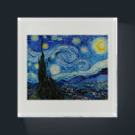 PRESSE-PAPIERS VINCENT VAN GOGH "STARRY NIGHT" POIDS DU PAPIER<br><div class="desc">VINCENT VAN GOGH FINE ART,  PÂTISSERIE EN VERRE CARRÉ AVEC PEINTURE "STARRY NIGHT"</div>