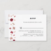 Pressé rose rouge et crème, mariage floral RSVP (Devant)