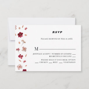 Pressé rose rouge et crème, mariage floral RSVP